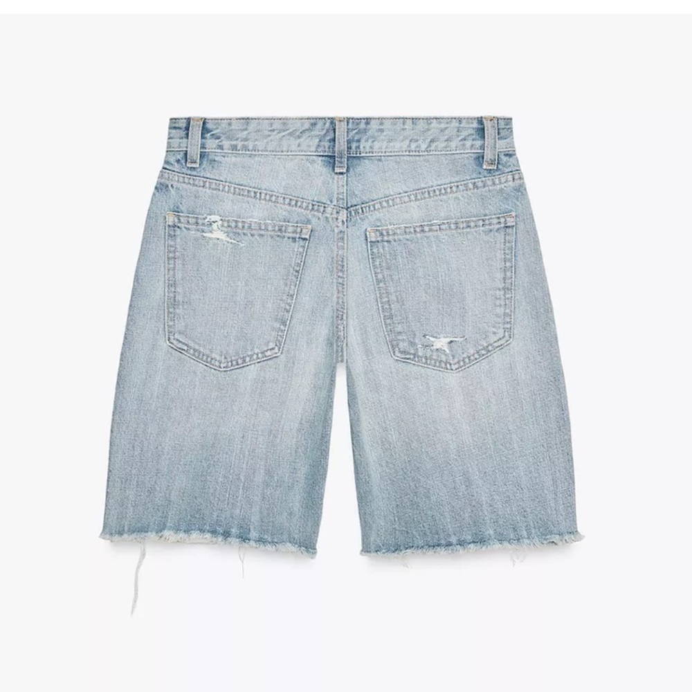 Zara TRF MID-WAIST DENIM BERMUDA SHORTS - Picture 3 of 7